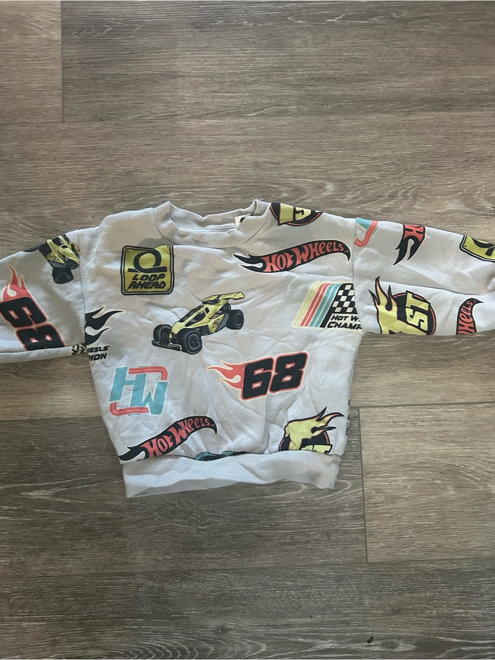 H&M Light Gray Hot Wheels Graphic Sweatshirt